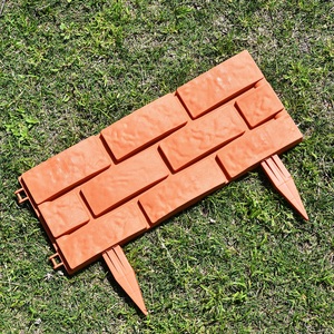 Lot de 4 briques en plastique mur effet <span class=keywords><strong>pierre</strong></span> paysage pelouse Jardin bordure de Jardin panneaux de clôture décoratifs réglables pour l'extérieur - Product Image 3