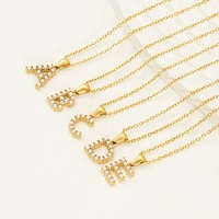 Collier unisexe tendance en imitation perle, chaîne rolo en acier inoxydable plaqué or 18 carats, étanche