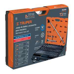Truper Set di utensili elettrici JD-3/8x73mp Standard e MM 3/8 'per meccanica e uso domestico - Product Image 1