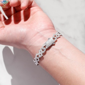 Pulsera de Moissanita con Diseño de Espinas, Cadena Cubana de Plata 925 con Incrustaciones de Moissanita, Joyería Hip Hop, con Certificado GRA - Product Image 6