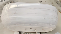 Baignoires Modernes Sur Mesure de Luxe, Exclusives en Marbre Blanc / Marbre Blanc et Bois, Autoportantes pour Salles de Bain de Villas et Hôtels