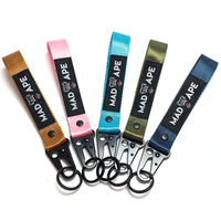 Porte-clés tissé personnalisé en polyester écologique durable avec logo personnalisable en alliage de zinc, mousqueton d'oiseau, crochet de voiture, mousqueton de sécurité