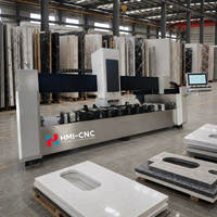 Centre d'usinage CNC robuste HMI pour le travail du pierre avec ATC, polissage des bords et perçage de trous pour la production de comptoirs en quartz et granit