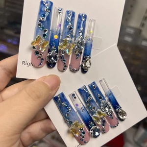 Groothandel Op Maat Franse Kunst Stijl Press-On Nagels Handgeschilderde Valse Nagels Rijke Dekking Voor Vinger Applicatie-Vingernagel - Product Image 5