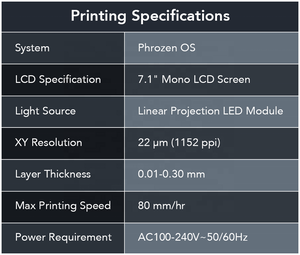 เครื่องพิมพ์เรซิ่นทางทันตกรรม Phrozen Sonic Mini 8K ขนาด 165*72*180 มม. เครื่องพิมพ์ 3 มิติ LCD 8K QID - Product Image 6