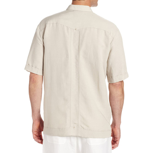 Camisa de Manga Corta Estilo Guayabera Bordada de Algodón y Poliéster de Alta Calidad para Hombre - Product Image 5