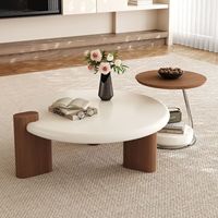 Ensemble de table basse de salon moderne de haute qualité et durable avec structure en fer et plateau en bois, meubles de maison portables de luxe