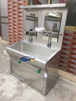 Ginee Med. Évier médical pour le lavage des mains avec capteur et robinet à commande au genou pour salle d'opération hospitalière