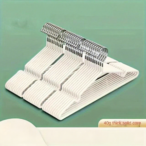 Porte-vêtements suspendu de luxe sans effort avec crochets en plastique, couleur pollen de cerisier, 40g, cœur épais et solide, antidérapant, sac enrouleur sans couture - Product Image 1