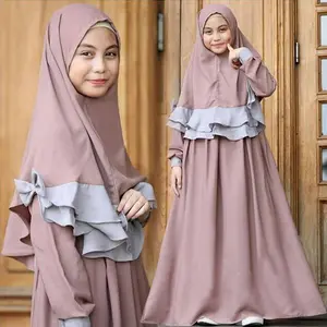 Bán Buôn Trẻ Em Quần Áo Cô Gái Phù Hợp Với Hồi Giáo Dresses Hijab Robes Cầu Nguyện Eid Hồi Giáo Trẻ Em Dresses