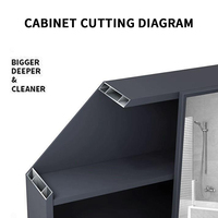 Armoire de toilette en verre personnalisable avec miroir mural, rangement, éclairage LED, anti-buée, interrupteur tactile, design scandinave