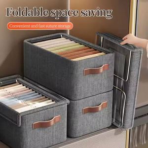 Wholesale Closet Pants Jeans Underwear Organizer Baby Drawer Organizer <b>Clothes</b> Foldable <b>Clothes</b> <b>Storage</b> Box Drawer with Lid - Product Image 4