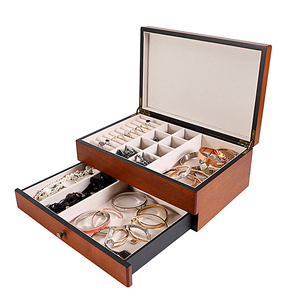 Custom Design wooden Pu Leather Jewelry Box Ring Necklace Earring Bracelet Jewelry Storage Box