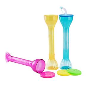 Gobelets personnalisés en plastique imprimés de 21 oz à long col pour margaritas glacées, slushies, cocktails Daiquiri et autres boissons festives, avec paille - Product Image 1