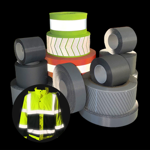 WX nastro riflettente per uniforme poliestere striscia riflettente Grey alta visibilità industriale lavata Retro nastro riflettente per tessuto - Product Image 3