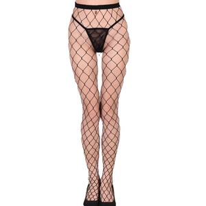 European And American Style <b>Fishnet</b> Pantyhose Sheer Nylon Medium Thickness Black Skin Tone White Summer Spring Autumn Wear - Product Image 3