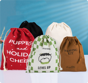 Bolsa de Algodón Calico Promocional al por Mayor, Bolsa de Muselina de Lona Personalizada con Cordón, Estilo Plegable, para Regalos Pequeños - Product Image 2