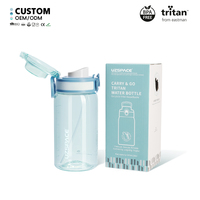 Bouteille d'eau sport Tritan 600 ml au design épuré avec paille, sans BPA, écologique, unisexe, pour la rentrée scolaire