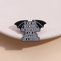 Pas de demoiselle juste Dragon émail broche féministe broche revers Badge droits des femmes bijoux