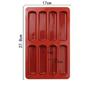 Moule en silicone pliable personnalisé pour barres de chocolat, 8 cavités, forme rectangulaire, pour mousses, bonbons, biscuits, pâtes à sucre, pâtes d'avoine, pâtisseries - Vente en gros - Product Image 2