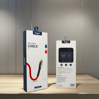 Boîte d'emballage en carton recyclable avec pelliculage mat pour accessoires de téléphone, câble de charge suspendu personnalisé, câble de données, casque audio, emballage en papier, feuille métallisée