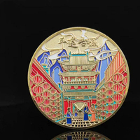 Moneda Conmemorativa de Viaje Personalizada de China, Moneda de Desafío Esmaltada con Paisaje de la Ciudad Antigua de Pingyao, Moneda de Oro 3D, Regalo Conmemorativo