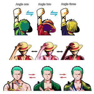 Dessin animé Anime 3D lenticulaire mouvement ordinateur portable autocollants décoration murale personnalisé Anime voiture autocollants pour cadeaux - Product Image 2