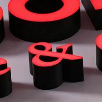 Lettres d'alphabet personnalisées anti-rouille, éclairées par l'avant, en acier inoxydable poli, en acrylique solide, avec éclairage LED, pour la décoration publicitaire
