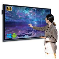 Pizarra Interactiva para Enseñanza en Interiores de 75 Pulgadas, Android/Windows, 4K UHD, 40 Puntos Táctiles, Pantalla Táctil