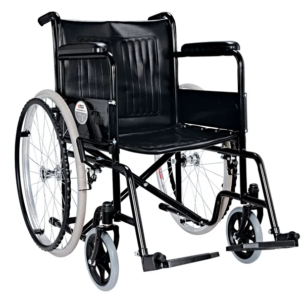 Fauteuil roulant pliant manuel standard en aluminium de haute qualité en acier inoxydable