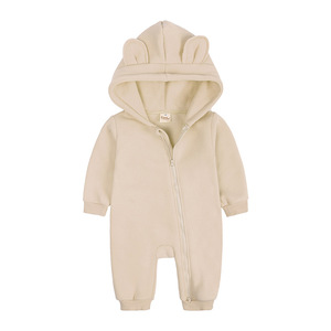 Vêtements pour bébés, hommes et femmes, 0-2 ans, combinaison chaude d'hiver à capuche en coton, barboteuse longue pour ramper - Product Image 5