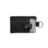 Cartera Delgada Mini RFID Antirrobo con Cordón para Llaves, Organizador de Tarjetas con Múltiples Ranuras, Porta Tarjetas Diario