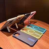 360 °   Étui de téléphone magnétique rotatif pour iPhone 17 16 Pro Max, coque rigide mate givrée avec support, protection antichoc