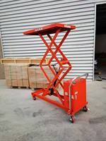 Nouvelle table élévatrice à ciseaux hydraulique, chariot élévateur manuel mobile, capacité 350 kg, plateforme pliable, hauteur de levage 0,9 m-1,5 m, dimensions 92x50 cm
