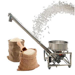 Durable Heavy Duty Inclined Spiral Screw Conveyor with Feed Hopper Dustless Powder <b>Transport</b> Machine for Food Processing Raw - Product Image 1