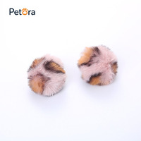 Petora Fournitures pour animaux de compagnie Vente en gros Balle à mâcher interactive apaisante en peluche à imprimé léopard avec herbe à chat pour chaton