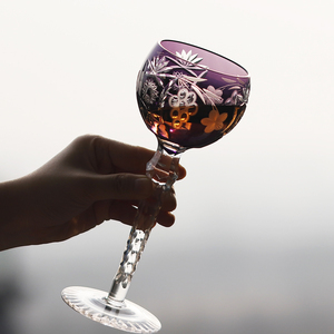 Calici da Vino Hock in Cristallo Multicolore Intagliato a Mano Stile Antico <span class=keywords><strong>con</strong></span> Stelo e Base Lavorati per Arredo Bar - Product Image 5