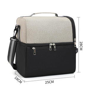 Camping Cooler Worksite Lunchbox Soft Shell Lunch Bag pour les chantiers de construction, le travail <span class=keywords><strong>et</strong></span> l'utilisation quotidienne avec sangle réglable Noir - Product Image 1