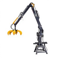 Grue de manutention de matériaux à flèche télescopique semi-pliante, hydraulique et électrique, de 7800 mm, pour la préhension de ferraille et le recyclage