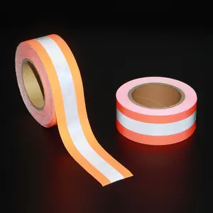 卸売反射ウェビングオレンジライト生地縫製ストリップ難燃性反射テープ作業服用