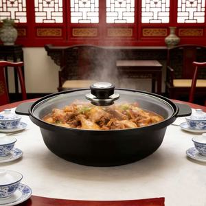 Casserole de Chongqing pour poulet braisé et riz, compatible induction et feu ouvert, antiadhésive, avec couvercle <span class=keywords><strong>en</strong></span> <span class=keywords><strong>verre</strong></span>, universelle, jaune - Product Image 6