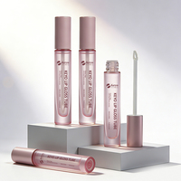 Flacon vide personnalisé pour baume à lèvres, teinte rose givrée, huile à lèvres, tubes en verre de 10 ml avec bouchon applicateur en plastique et aluminium