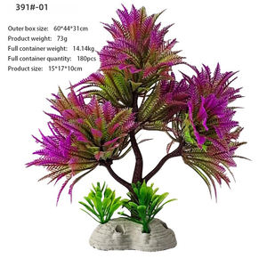Melhores Vendas Atacado Novas Plantas Aquáticas Decorações de Aquário com Base de Cerâmica e Resina Pequenas Árvores Plantas Aquáticas - Product Image 1