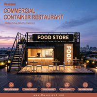 Container Prefabbricato 20FT in Legno e Acciaio con Pannelli Sandwich per Ristorante, Bar, Caffetteria, Negozio, Design Moderno, Chiosco Fast Food