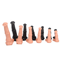 Dildo en forme de cheval noir, 6 tailles, unisexe, plug anal extra-large, plug anal, dispositif de masturbation, jouet réaliste pour adultes, PVC, Dongguan