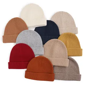 Зимние кашемировые шапки Bennie для женщин, шапка из 100% чистой шерсти, теплые шапки с индивидуальным логотипом, роскошные вязаные заготовки для шапок, милые