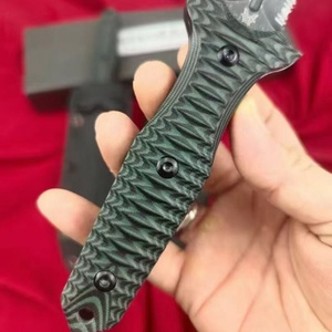 Cuchillo de hoja fija BM Tyrant DIY para exteriores, mango G10, punta de lanza, doble filo, acero inoxidable, personalizable OEM para uso en camping - Product Image 5