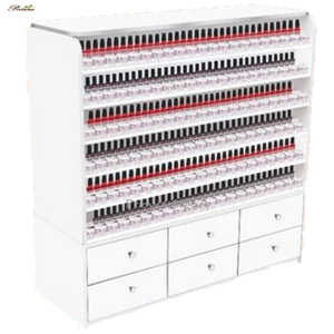 Espositore per Smalti OPI in Legno Stile Shabby Chic per Salone di Bellezza con Illuminazione - Product Image 4