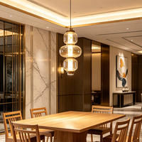 Luminaires suspendus de luxe pour cuisine, salle à manger, restaurant, hôtel, décoratifs, 3 boules de verre, luminaire suspendu en verre avec décor en marbre