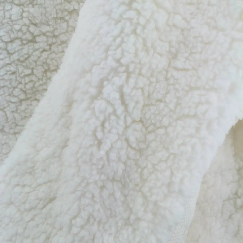 100% polyester fluffy sherpa fur fabric yard free samples for jacket lining or baby garments